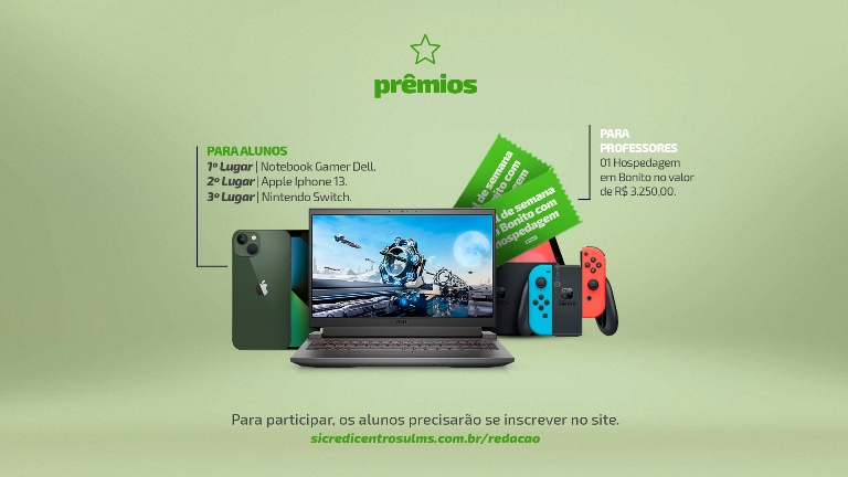 Encerra na próxima segunda-feira, inscrições para o 1º Concurso de Redação da Sicredi Centro-Sul MS