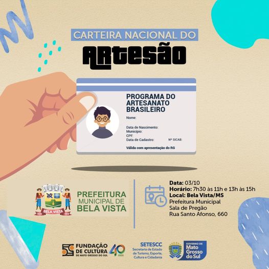 Bela Vista emiti nesta terça-feira, Carteira Nacional para Artesões