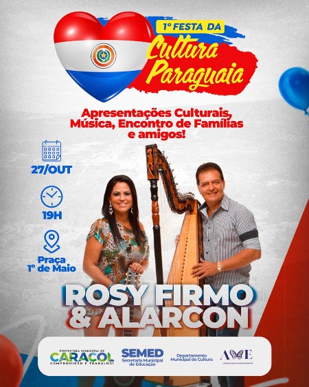 Prefeitura de Caracol convida roda população para a 1ª Festa da Cultura Paraguaia nesta sexta-feira