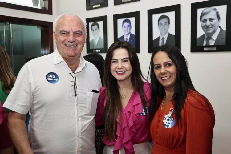 Prefeito Neco, Deputada Mara Caseiro e presidente do PSDB municipal Meire Leite participam da convenção estadual no “Ninho Tucano”