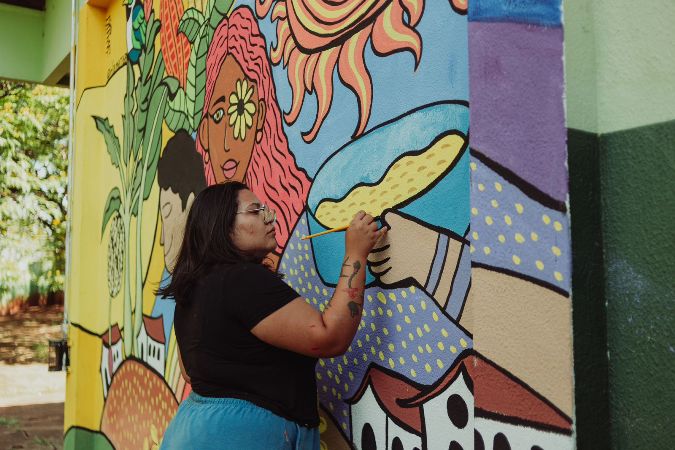 Projeto cultural concretiza as ODS nos muros de escolas públicas de Campo Grande