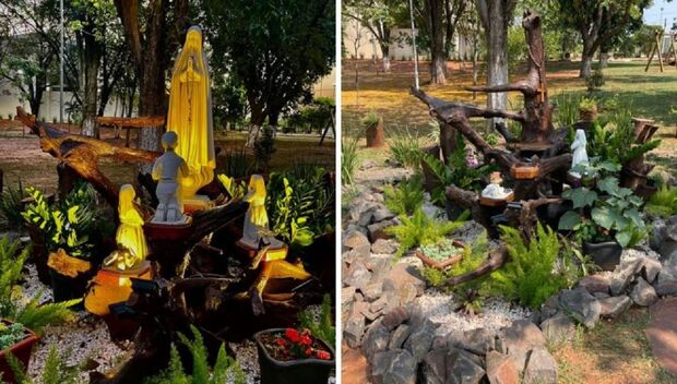 Homem destrói imagem de Nossa Senhora, cai e fica sem sentir as pernas em Ivinhema (MS)
