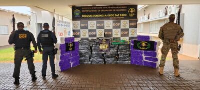 Carga milionária de maconha é apreendida pelo DOF no município de Ponta Porã