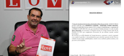 Apresentador de TV está internado há quase três meses em Campo Grande, após AVC