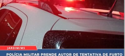 Policia Militar de Jardim prende autor de tentativa de furto em cima de telhado de residência