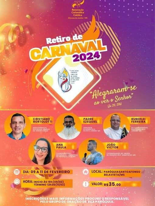 Bela Vista: Igreja Católica realiza retiro espiritual durante o Carnaval