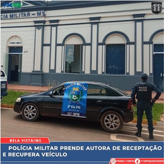 Policia Militar em Bela Vista prende autora de receptação e recupera veiculo