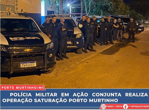 Policia Militar em Ação Conjunta realiza Operação Saturação Porto Murtinho