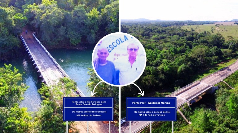 Pontes da Rodovia do turismo recebem nomes de precursores do desenvolvimento sustentável  em Bonito