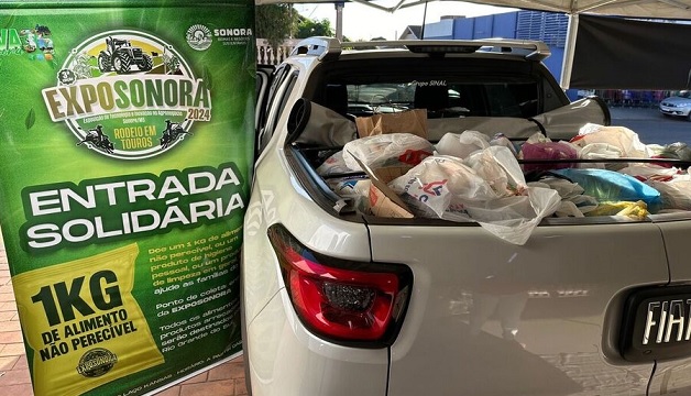 EXPOSONORA 2024: Prefeitura de Sonora arrecada 500 KG em doações em prol do Rio Grande do Sul com entrada solidária