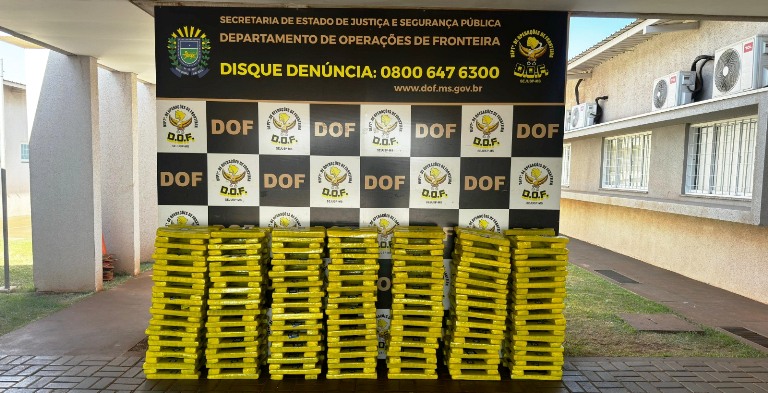 Veículo com mais de 270 quilos de maconha é apreendido pelo DOF no município de Maracaju