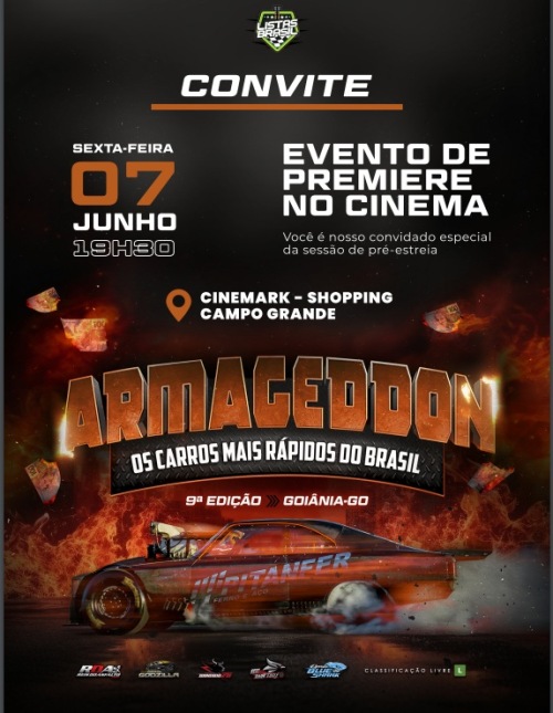 Com exposição de carros e presença de pilotos de MS, filme ‘ARMAGEDDON – Os Carros Mais Rápidos do Brasil’ será lançado na próxima sexta-feira (07)