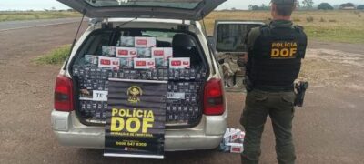 DOF apreende carro com quase mil pacotes de cigarros contrabandeados em Ponta Porã