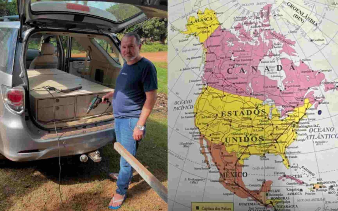 Daniel transformou carro em motorhome para viajar de Bela Vista ao Alasca: “Sonho de criança”