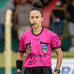 Árbitra Karina Carvalho, da CAF/FFMS, apita jogo entre América/MG X Juventude/RS pelo Campeonato Brasileiro Feminino Série A1
