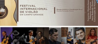 Concerto gratuito no Teatro Glauce Rocha abre Festival Internacional de Violão em Campo Grande