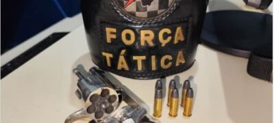 Força Tática aprende revolver após denuncia de ameaças  em conveniência de Jardim