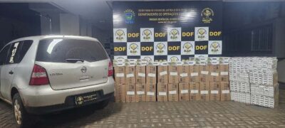DOF apreende veículo com 1,5 mil pacotes de cigarros paraguaios