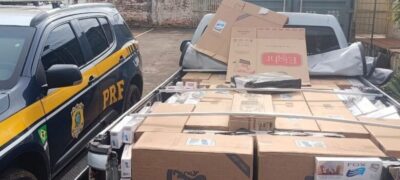 Casal é preso com carga de 10,3 mil maços de cigarros na BR-060