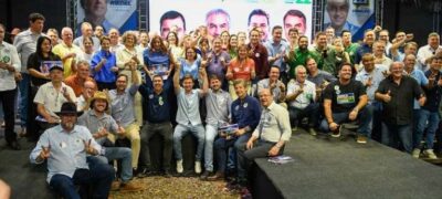 Riedel e Reinaldo mostram força e reúnem 77 prefeitos de MS em Campo Grande