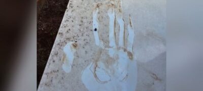 Loisomem? Marca de mão gigante em túmulo intriga moradores em cemitério de Rio Brilhante