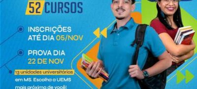 UEMS oferta mais de 1,3 mil vagas em cursos de graduação em todo o Estado: UEMSVEST e PROUEMS 2027
