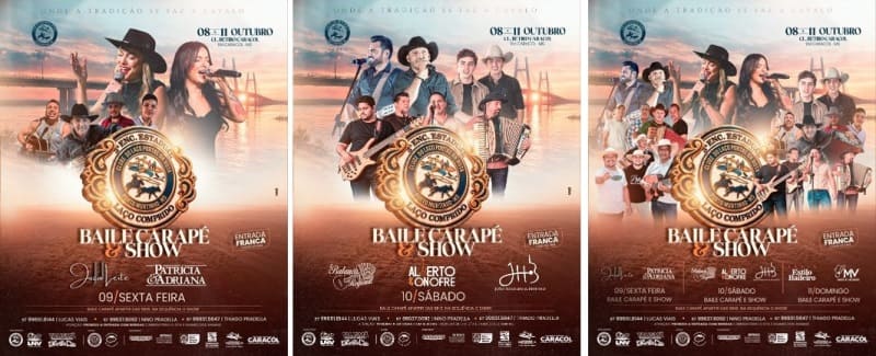 3º Encontro Estadual de Laço Comprido acontece em Caracol com grandes atrações musicais