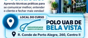 Sala do Empreendedor e Polo UAB oferecem curso gratuito de estratégias de negociação em Bela Vista