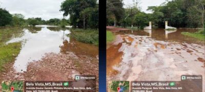 Rio Apa transborda em Bela Vista, e nove famílias deixam áreas de risco